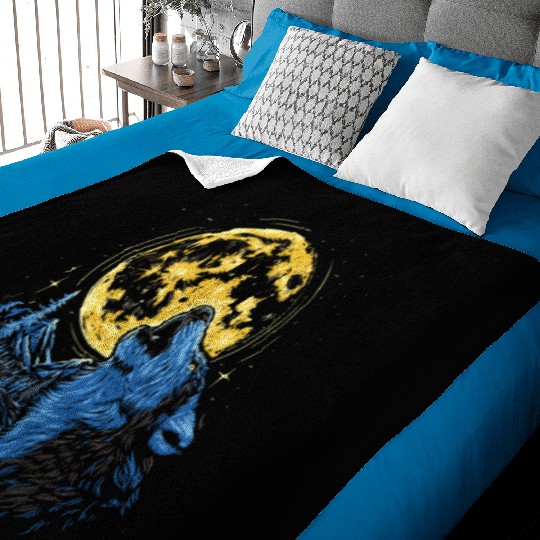 Wolf Moon Forest Wolves Nature Nature Liever Full Baby Blankets
