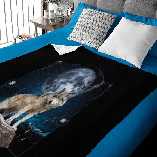 Wolf Moon Forest Wolves Nature Nature Liever Full Baby Blankets