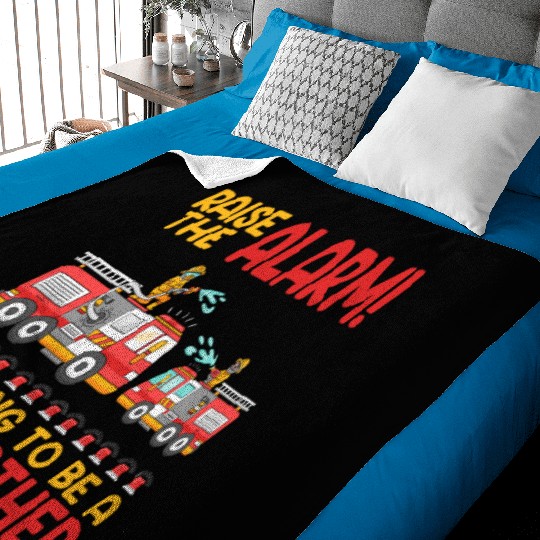 I'm going To Be A Big Brother Kids Fire Truck Fire Baby Blankets