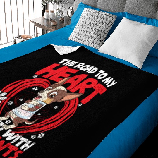 The Road To My Heart Is Paved with Paw Prints Baby Blankets