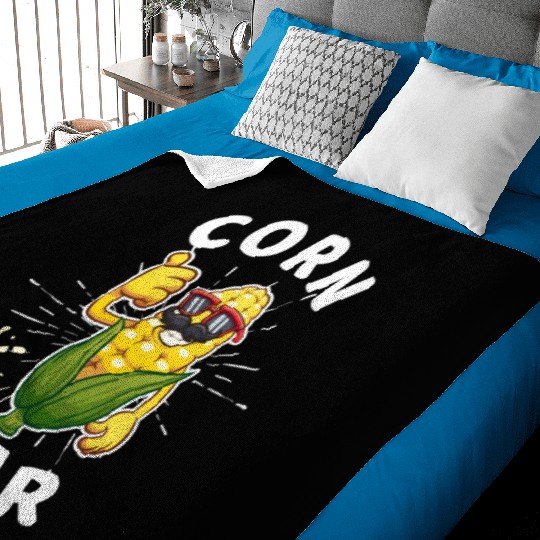 Funny Corn Star Sunglasses Mustache big Postal Service Baby Blankets