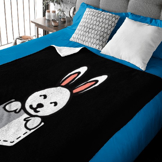 Bunny Pocket Cute Little Easter Sunday Egg Hunt Baby Blankets