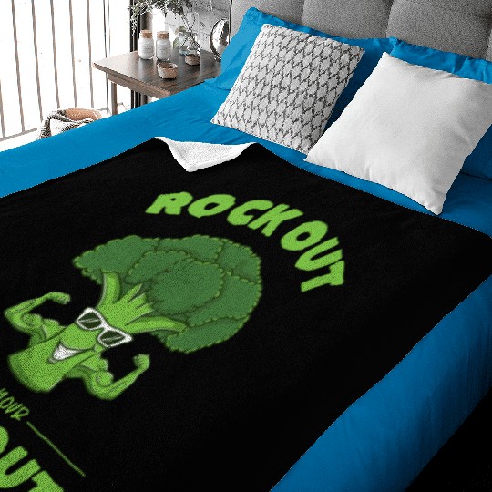 Rock Out With Your Broc Out for Broccoli Lover Baby Blankets