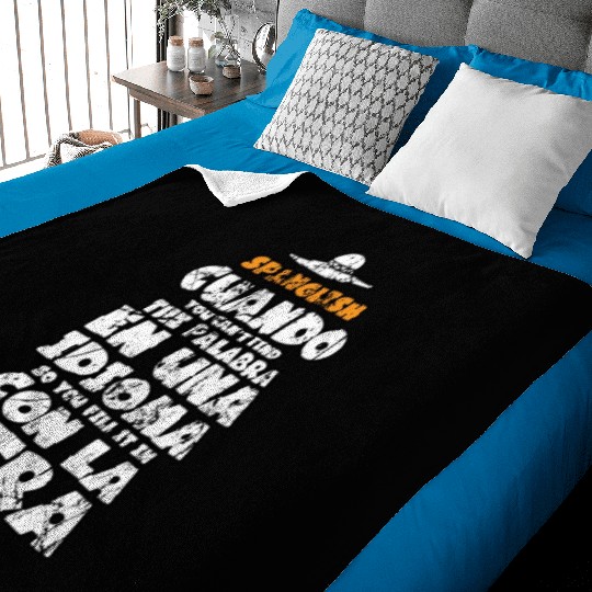 Funny Spanish Teacher Gift Spanish Language Teache Baby Blankets