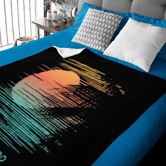 Artistic Hollywood California Palm Tree Vacation Baby Blankets