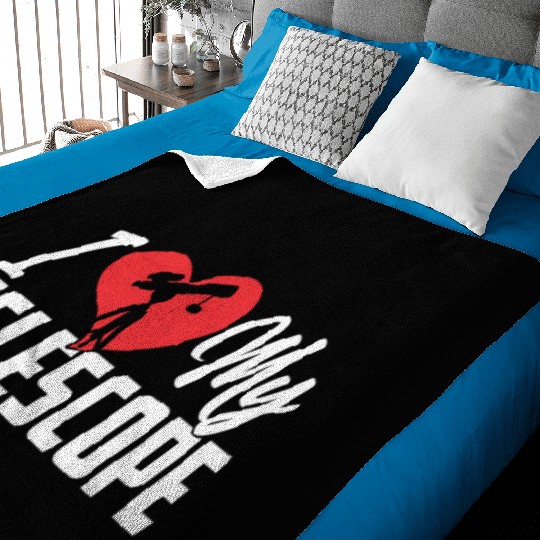 I Love My Telescope Space Universe Stars Baby Blankets