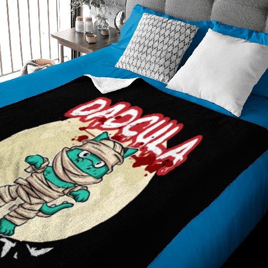 Dadcula Dracula Vampire Dad Funny Halloween Party Baby Blankets