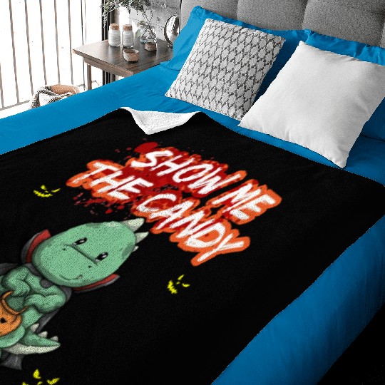 Show Me The Candy Halloween Costume Trick Or Treat Baby Blankets