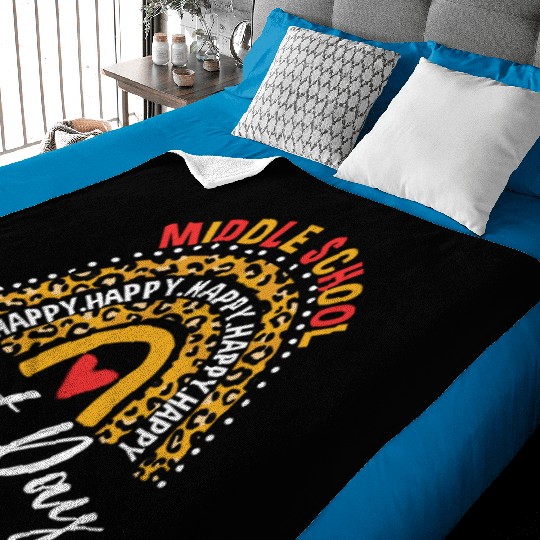 Rainbow First Day Of School Middle School Teacher Baby Blankets