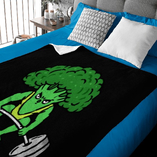 Weightlifting Broccoli For Broccoli Lover Baby Blankets
