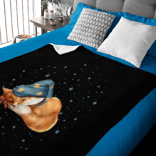 Little Sleeping Fox Baby Blankets