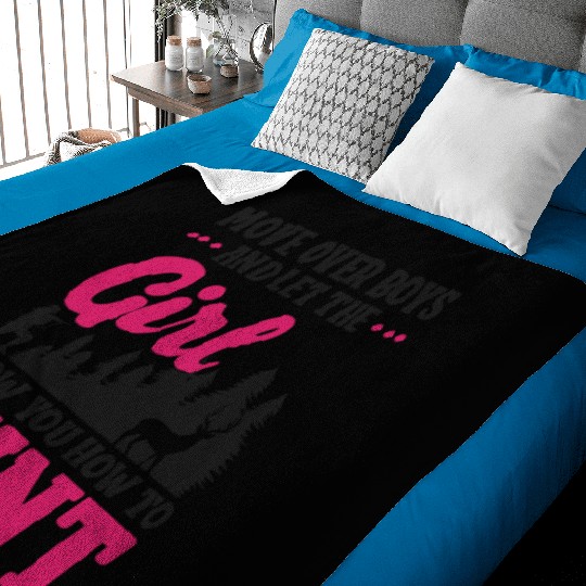 Buck Deer Hunting Hunter Girl Move Baby Blankets