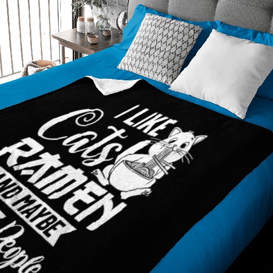 Ramen Cat Bowl Chicken Noodle Soup Japanese Baby Blankets