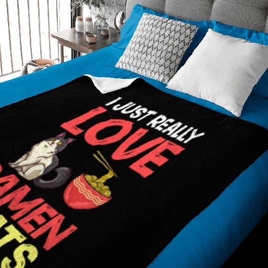 Ramen Cat Bowl Chicken Noodle Soup Japanese Baby Blankets