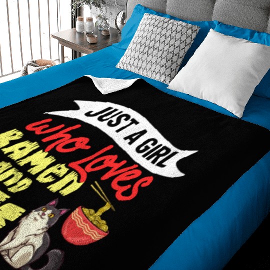 Ramen Cat Bowl Chicken Noodle Soup Japanese Baby Blankets