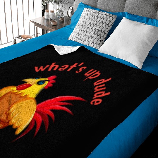 Angry Cartoon Cock Bird Baby Blankets