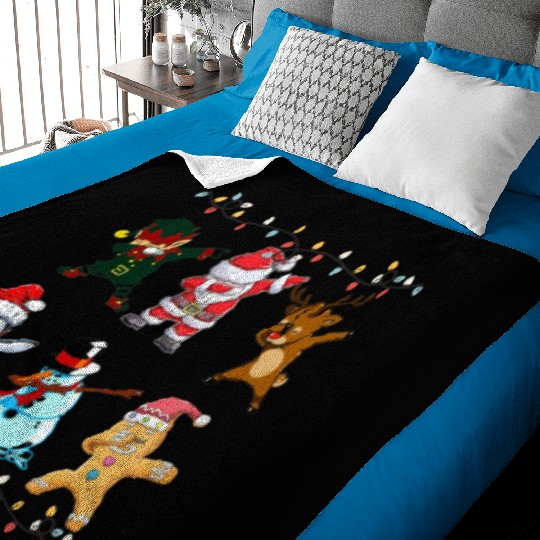 Funny Cute Dabbing Santa Elf Friends Christmas Mem Baby Blankets