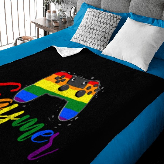 Funny Gaymer Controller Gay Gamer Rainbow LGBT Baby Blankets
