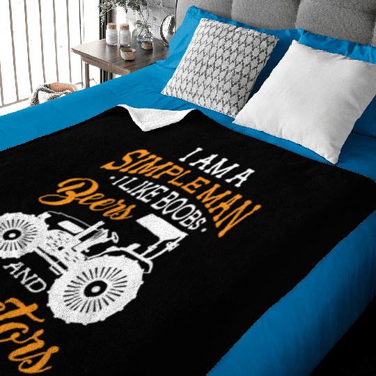 Tractor Agriculture Nature Tractors Baby Blankets