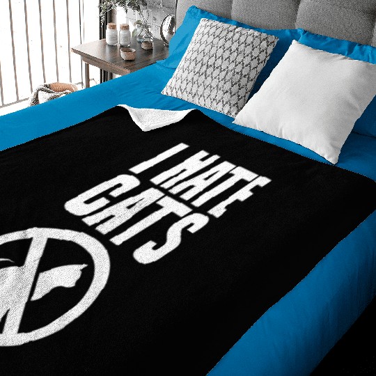 I Hate Cats Puppy Lover Dog Animal Sayings Baby Blankets