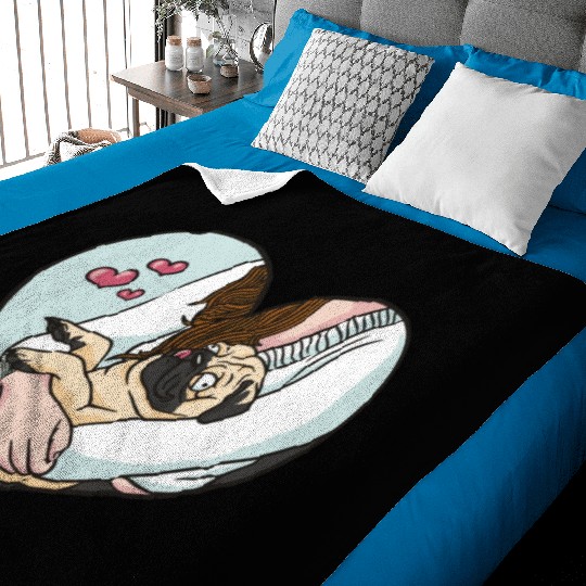 Funny lovely pug puppy Funny lovely pug puppy gift Baby Blankets