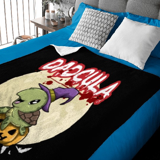 Dadcula Dracula Vampire Dad Funny Halloween Party Baby Blankets