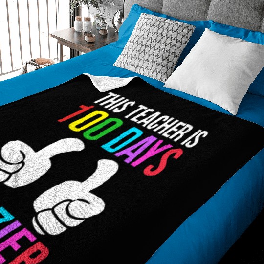 100 Days Of School Funny Middle School Teacher Baby Blankets