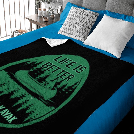 Life is better in my kayak Baby Blankets