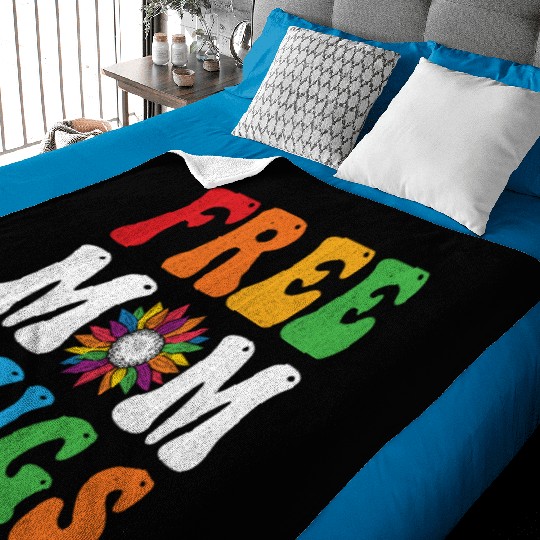 Free Mom Hugs Sunflower Rainbow LGBT Lesbian Gay Baby Blankets