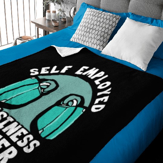 Self Employed Business Owner Freelancer Work Boss Baby Blankets