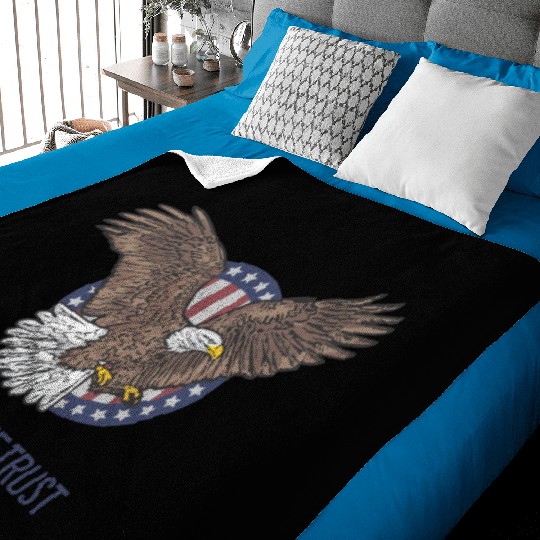 In God We Trust - Bald Eagle - Patriotic Baby Blankets