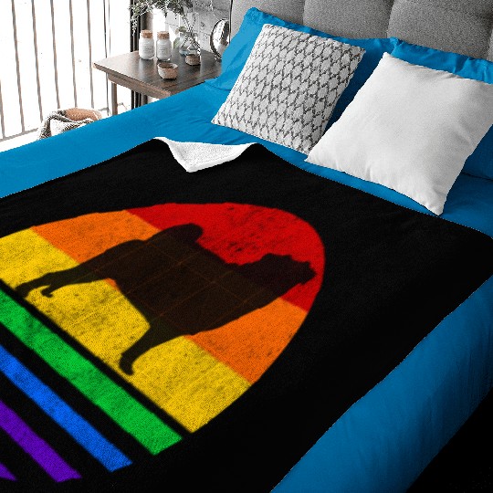 LGBT Pug Rainbow Flag Baby Blankets