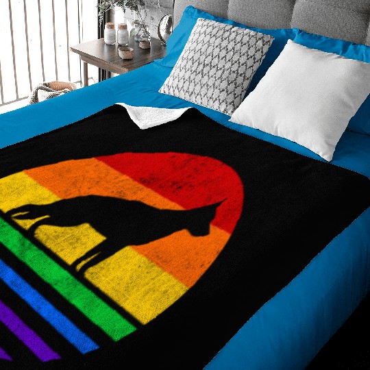 LGBT German Shepherd Rainbow Flag Baby Blankets