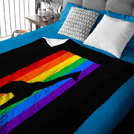 LGBT Giraffe Rainbow Flag Baby Blankets