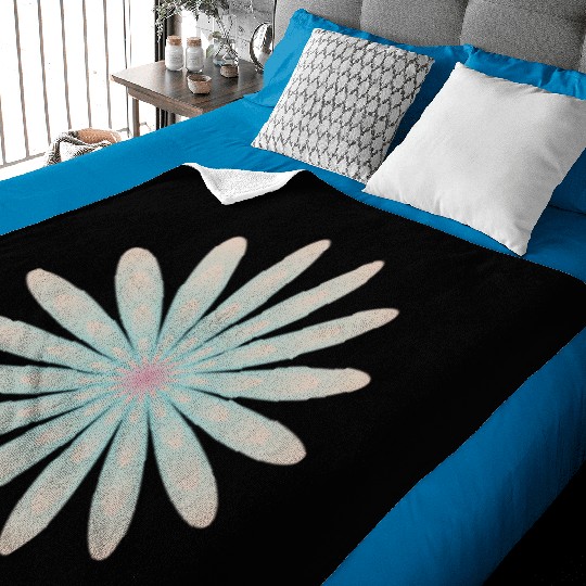 Blue and Coral Flower Baby Blankets