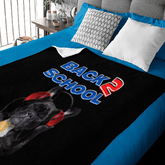 FRENCH BULLDOG BACK 2 SCHOOL aka BACK TO SCHOOL Baby Blankets