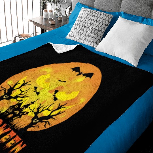 Halloween Scary Moon Face Baby Blankets