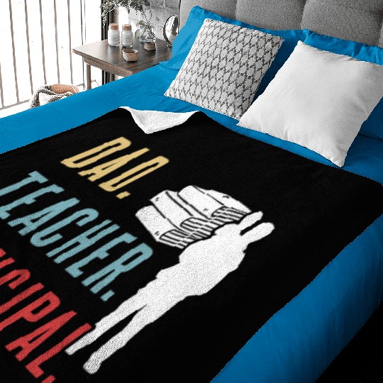Dad Teacher Principal Homeschool Homeschooling Baby Blankets
