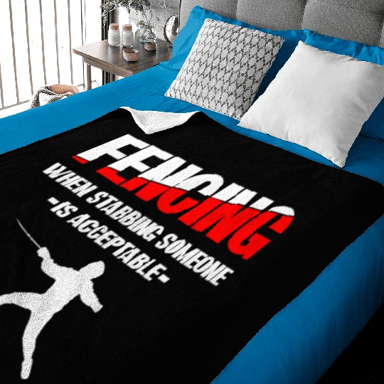 Fencing Sabre Fencing Fight Baby Blankets