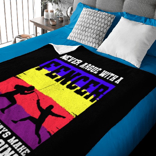 Fencing Sport Sword Fencer Foil Baby Blankets