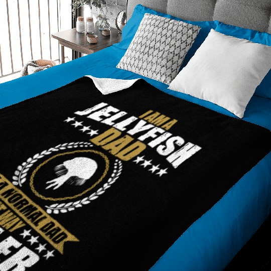 Funny Jellyfish Dad Baby Blankets