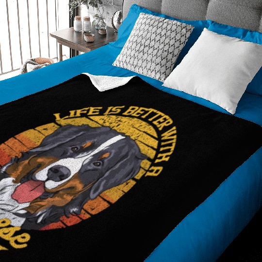 Bernese Mountain Dog Lover Cartoon Baby Blankets