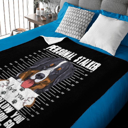 Bernese Mountain Dog Stalker Cartoon Baby Blankets
