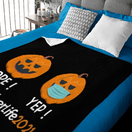 Funny Halloween Teacher life 2021 Pumpkin wearing Baby Blankets