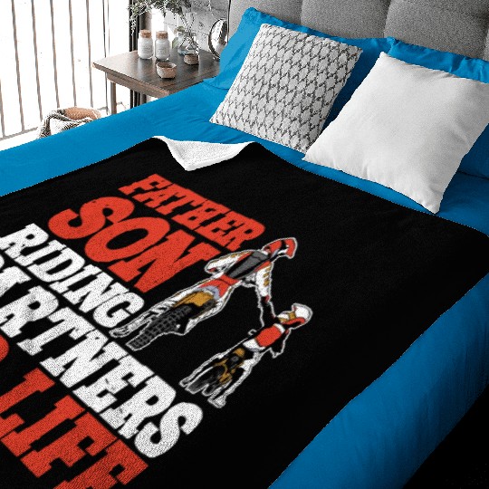 Father Son, Riding Partners For Life 3 Baby Blankets