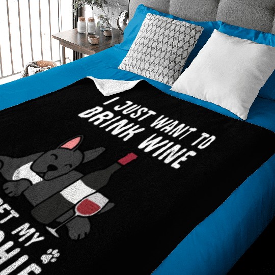 Drink Wine And Pet My French Bulldog Baby Blankets