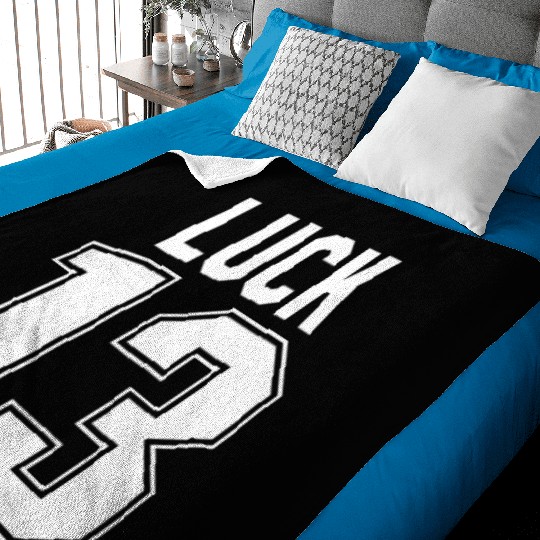 Luck 13 Jersey 13 My Lucky Number Lucky Thirteen Baby Blankets