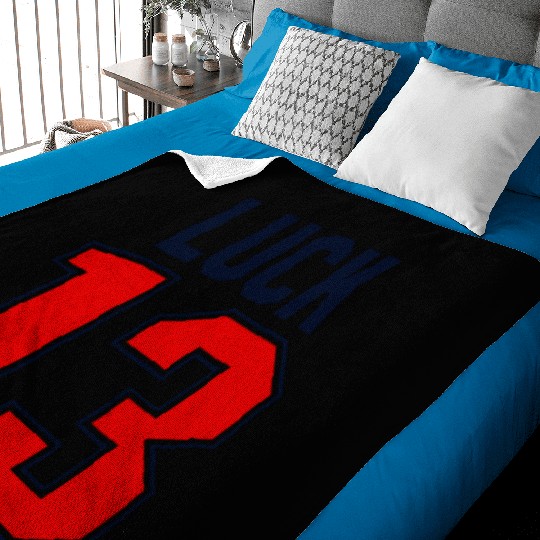 Luck 13 Jersey 13 My Lucky Number Lucky Thirteen Baby Blankets