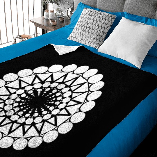 Geometric Triangle Mandala Round Pattern Shape Baby Blankets
