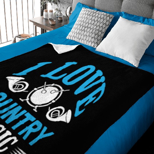 I love Country Music Baby Blankets